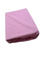 Водостойкая махровая простыня на резинке, розовая 80x160 см цена и информация | Сетки для кроватей | kaup24.ee