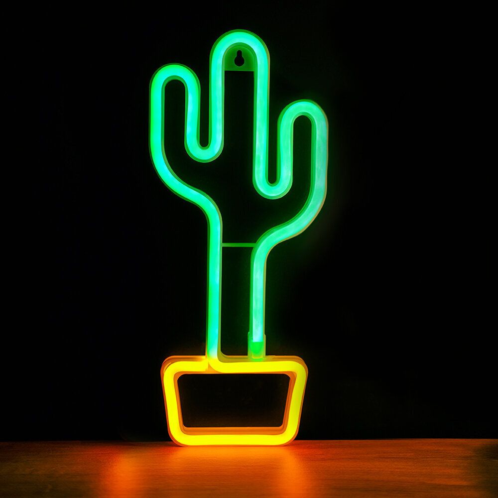Neoon Led valgus Cactus, oranž/roheline, Aku + USB FLNEO2 цена и информация | Seinavalgustid | kaup24.ee