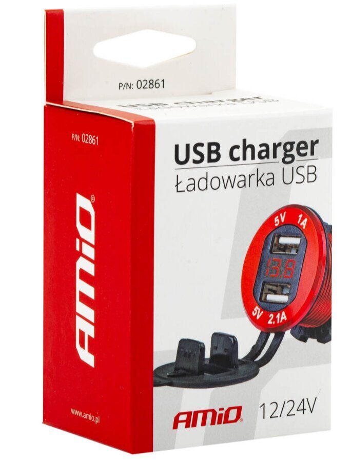 Veekindel telefonilaadija, digitaalse voltmeetriga 2 x USB 12/24V MOD-11 цена и информация | Turvasüsteemid ja 12V seadmed | kaup24.ee