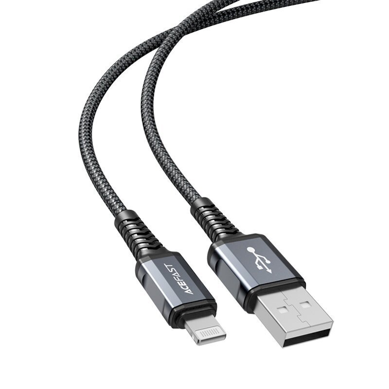 Acefast MFI USB cable - Lightning 1.2m, 2.4A gray (C1-02 deep space gray) hind ja info | Mobiiltelefonide kaablid | kaup24.ee