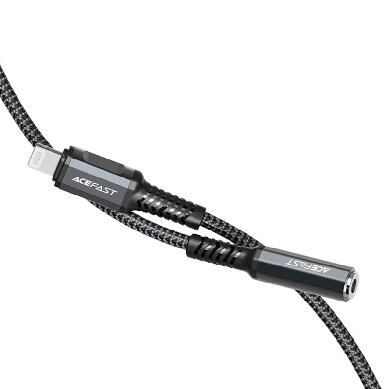 Acefast MFI Lightning audio cable - 3.5mm mini jack (female) 18cm, AUX gray (C1-05 deep space gray) hind ja info | Mobiiltelefonide kaablid | kaup24.ee