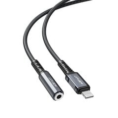 Acefast MFI Lightning audio cable - 3.5mm mini jack (female) 18cm, AUX gray (C1-05 deep space gray) цена и информация | Кабели для телефонов | kaup24.ee