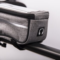 Waterproof bike frame bag with phone holder gray hind ja info | Mobiiltelefonide hoidjad | kaup24.ee