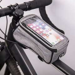 Waterproof bike frame bag with phone holder gray цена и информация | Mobiiltelefonide hoidjad | kaup24.ee