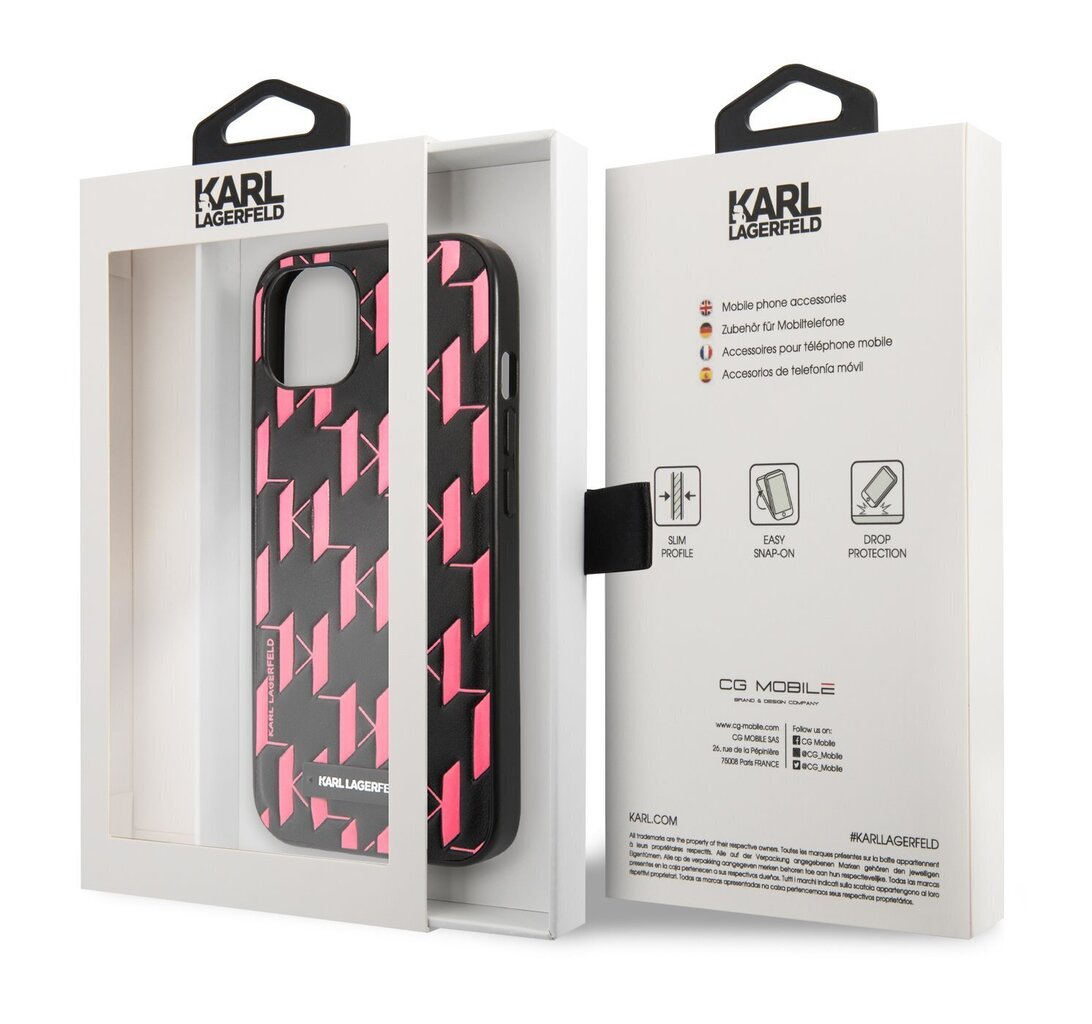 Karl Lagerfeld Monogram Plaque Case for iPhone 13 mini Pink hind ja info | Telefoni kaaned, ümbrised | kaup24.ee