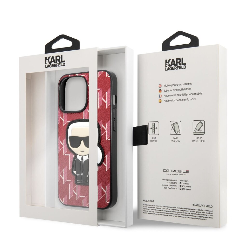 Karl Lagerfeld Monogram Ikonik Case for iPhone 13 Pro Max Red цена и информация | Telefoni kaaned, ümbrised | kaup24.ee