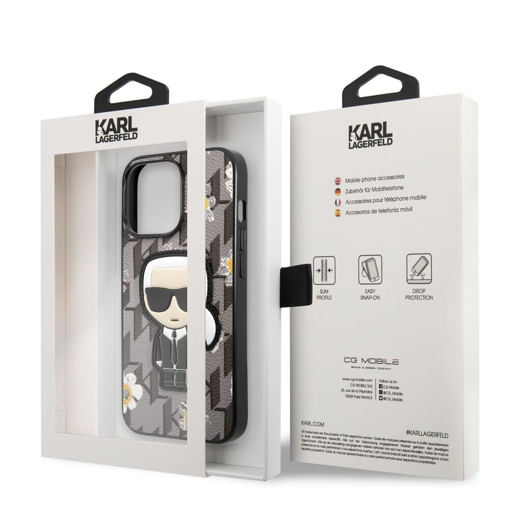 Karl Lagerfeld Ikonik Flower Case for iPhone 13 Pro Grey hind ja info | Telefoni kaaned, ümbrised | kaup24.ee