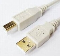 Kabelis Brackton USB Male - USB Male B 3m White hind ja info | Mobiiltelefonide kaablid | kaup24.ee