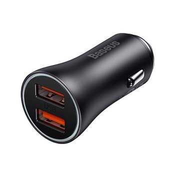 Baseus Golden Contactor Max car charger, USB + USB-C, 60W (blue) цена и информация | Зарядные устройства для телефонов | kaup24.ee