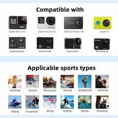 Fusion 180 in 1 lisakomplekt tegevuskaameratele / GoPro / HERO9 / Xiaomi YI / EKEN / OSMO / MountDog (EVA CASE) V2 hind ja info | Videokaamerate lisatarvikud | kaup24.ee