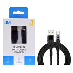 Кабель USB-C JML CD-107 25см / 2А черный цена и информация | Кабели для телефонов | kaup24.ee