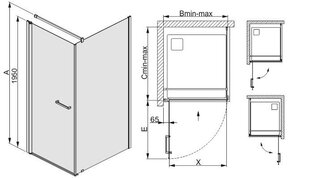 Угловая душевая кабина Sanplast Prestige III KNDJ/PR III 70x80s,белый профиль цена и информация | Душевые кабины | kaup24.ee