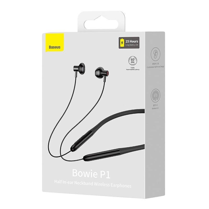 Kõrvaklapid Neckband Magnetic Sport Earphones Baseus Bowie P1 (black) hind ja info | Kõrvaklapid | kaup24.ee