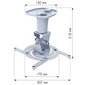 Techly laeprojektori hoidik, 22cm, kuni 10kg, valge, reguleeritav hind ja info | Teleri seinakinnitused ja hoidjad | kaup24.ee