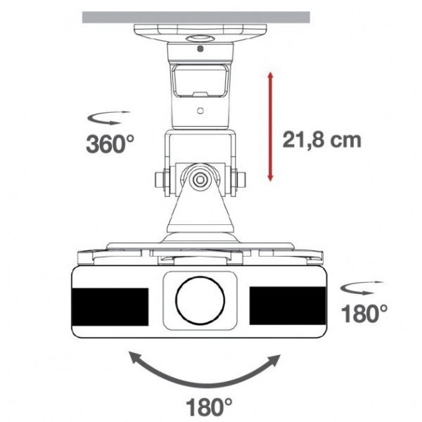 Techly laeprojektori hoidik, 22cm, kuni 10kg, valge, reguleeritav цена и информация | Teleri seinakinnitused ja hoidjad | kaup24.ee