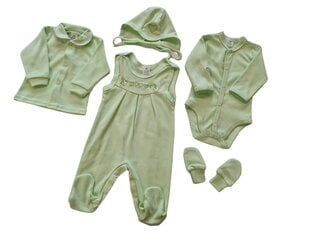 Beebi riiete 5-osaline komplekt, roheline цена и информация | Комплекты одежды для новорожденных | kaup24.ee