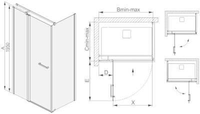 Nurga dušikabiin Sanplast Prestige III KNDJ2/PR III 80x110s, profiil matt grafiit цена и информация | Dušikabiinid | kaup24.ee