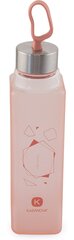 Klaasist veepudel KASANOVA roosa цена и информация | Фляги для воды | kaup24.ee