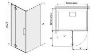 Угловая душевая кабина Sanplast Space Line KNDJ2L/Space 100x90s, L цена и информация | Душевые кабины | kaup24.ee