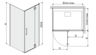 Угловая душевая кабина Sanplast Space Line KNDJ2L/Space 90x80s, R цена и информация | Душевые кабины | kaup24.ee