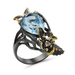 Серебряное (925) кольцо с драгоценными камнями, код F50238EU-55 цена и информация | Кольца | kaup24.ee