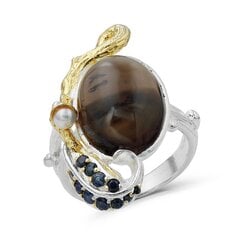 Серебряное (925) кольцо с драгоценными камнями, код F50230EU-58 цена и информация | Кольца | kaup24.ee