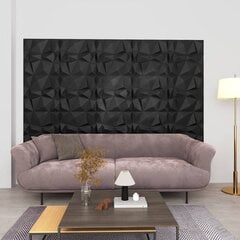 3D seinapaneelid, 48 tk., must teemant, 50x50cm, 12m² цена и информация | Элементы декора для стен, потолка | kaup24.ee