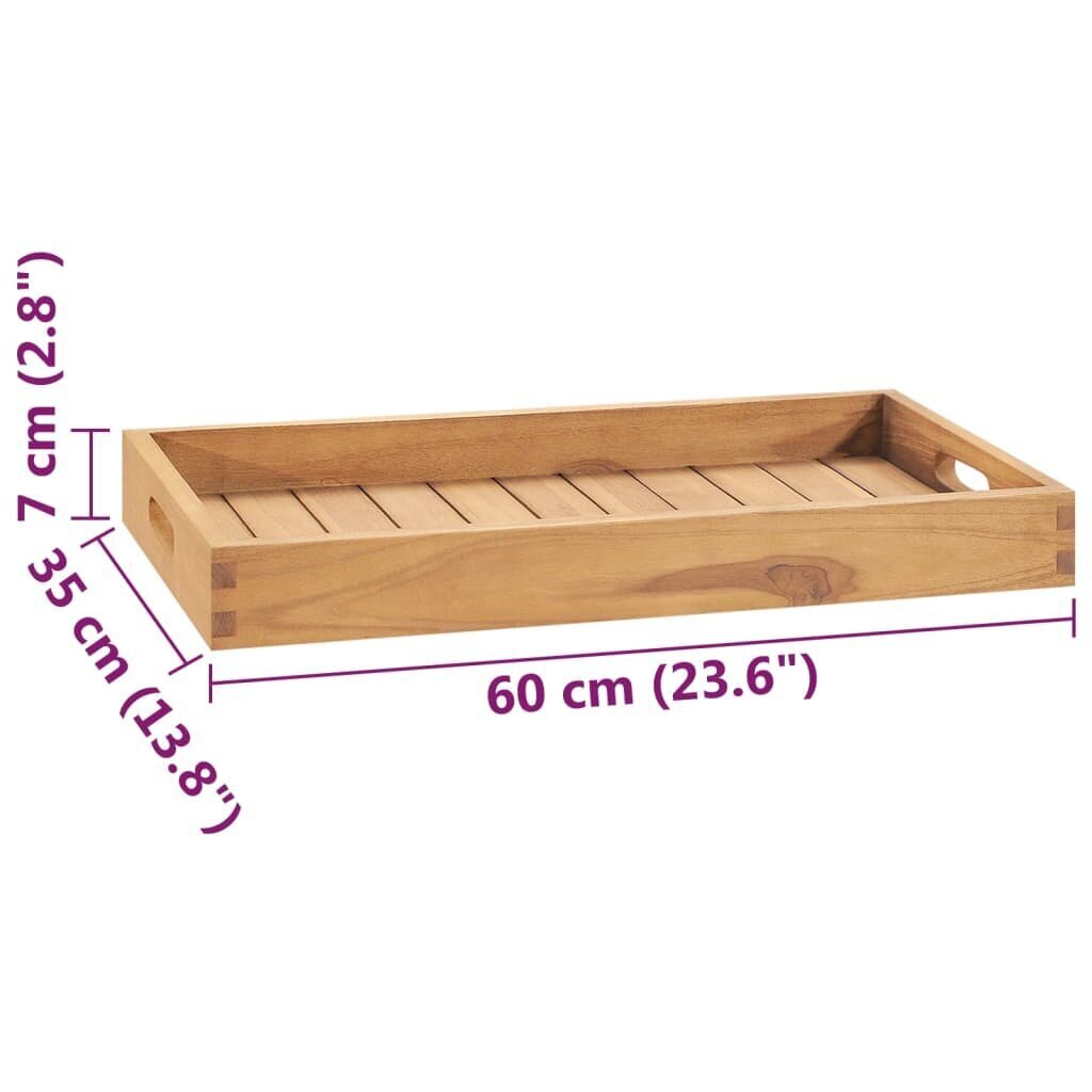 vidaXL serveerimisalus, 60 x 35 cm, tiikpuu hind ja info | Lauanõud ja kööginõud | kaup24.ee