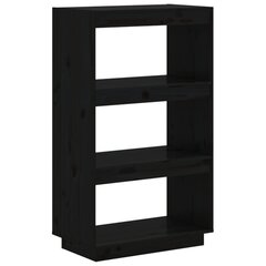 vidaXL raamaturiiul/ruumijagaja, must, 60x35x103 cm, täismännipuit hind ja info | Riiulid | kaup24.ee