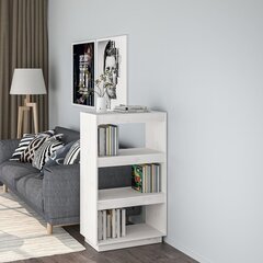 vidaXL raamaturiiul/ruumijagaja, valge, 60x35x103 cm, täismännipuit цена и информация | Полки | kaup24.ee