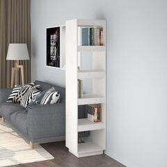vidaXL raamaturiiul/ruumijagaja, valge, 40x35x167 cm, täismännipuit цена и информация | Полки | kaup24.ee