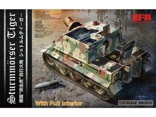 Rye Field Model - Sturmmorser Tiger RM61 L/5,4 / 38 cm With Full Interior, 1/35, RFM-5012 цена и информация | Конструкторы и кубики | kaup24.ee