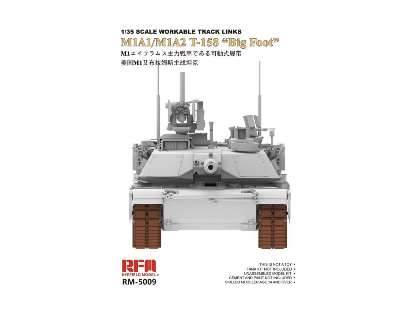 Rye Field Model - M1A1/M1A2 T-158 "Big Foot" Workable Track Link, 1/35, 5009 цена и информация | Klotsid ja konstruktorid | kaup24.ee