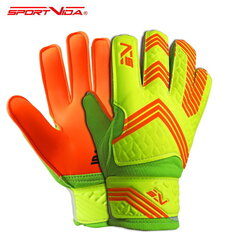 Комфортные и прочные перчатки для вратаря футбола SportVida, размер 4, зеленые, оранжевый микс SV-PA0040 цена и информация | Футбольная форма и другие товары | kaup24.ee