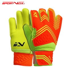 Комфортные и прочные перчатки для вратаря футбола SportVida, размер 7, оранжевые, зеленый микс SV-PA0039 цена и информация | Тренировочные перчатки. Размер 5 | kaup24.ee