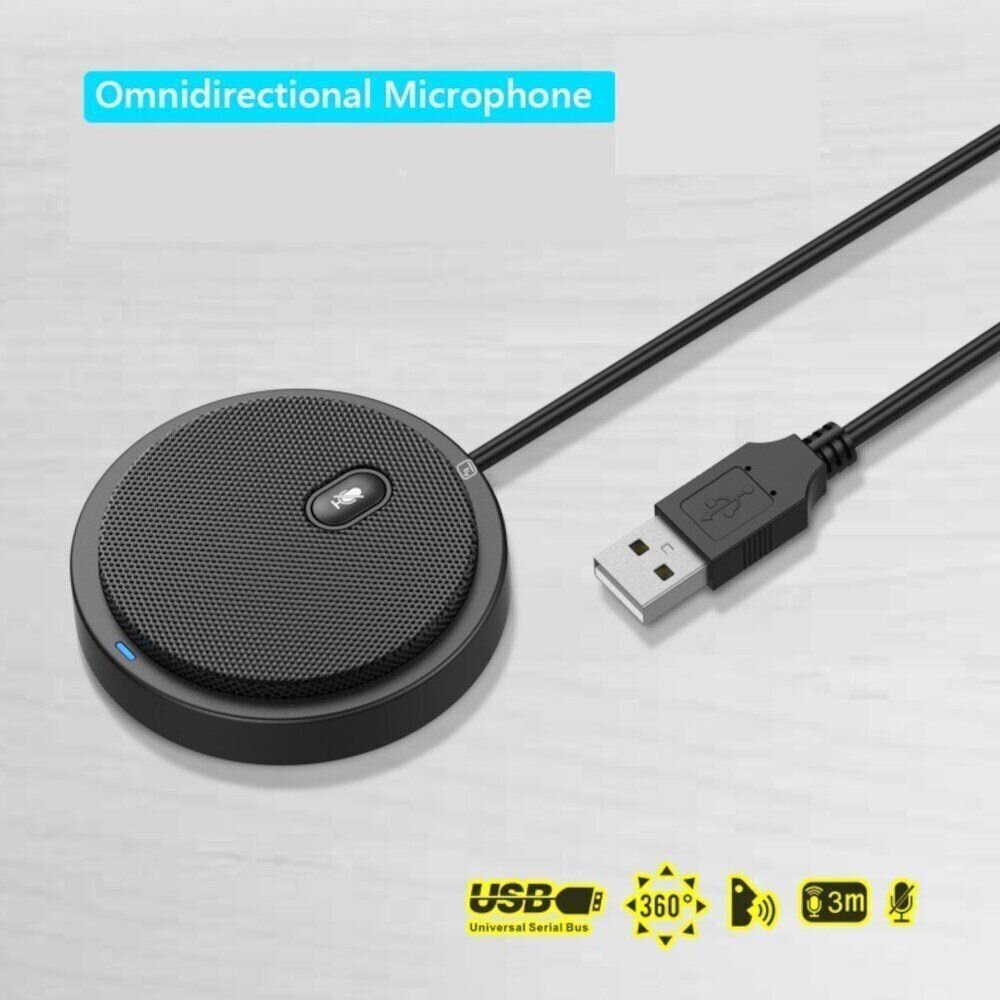 Konverentsi mikrofon Techly 360 ° USB 2.0 vaigistusfunktsiooniga цена и информация | Mikrofonid | kaup24.ee