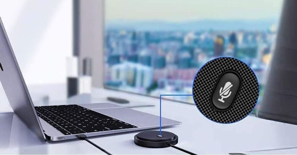 Konverentsi mikrofon Techly 360 ° USB 2.0 vaigistusfunktsiooniga цена и информация | Mikrofonid | kaup24.ee