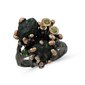 Ilus hõbesõrmus (925) Peridotide ja lihvimata Kroom Diopsiididega, kaetud musta roodiumi ja punase kullaga F50258EU-56 hind ja info | Sõrmused | kaup24.ee