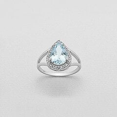 Särav hõbesõrmus (925) ilusa suure sinise Topaasiga E54600 hind ja info | Sõrmused | kaup24.ee