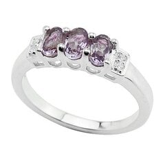 Lihtne ja ilus hõbesõrmus (925) ilusate Ametüstidega AH54891 hind ja info | Sõrmused | kaup24.ee
