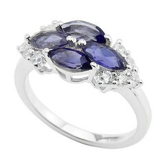 Kaunis hõbesõrmus (925) ilusate Ioliitidega AH54585 hind ja info | Sõrmused | kaup24.ee