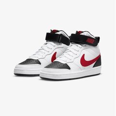 Nike Jalatsid Court Borough Mid 2 CD7782 110 CD7782 110/5.5 - must / punane / valge hind ja info | Laste spordijalatsid | kaup24.ee