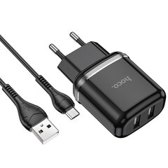 Сетевая зарядка HOCO N4 c 2 USB + Type-C (2.4A), белая цена и информация | Зарядные устройства для телефонов | kaup24.ee