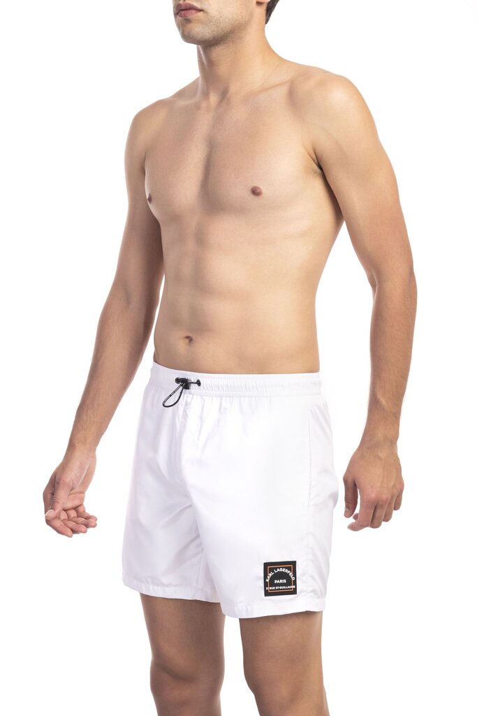 Karl Lagerfeld Rannapüksid Medium boardshort valge XXL цена и информация | Ujumispüksid, shortsid | kaup24.ee