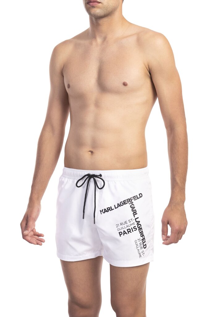 Karl Lagerfeld Rannapüksid short boardshort valge XXL цена и информация | Ujumispüksid, shortsid | kaup24.ee