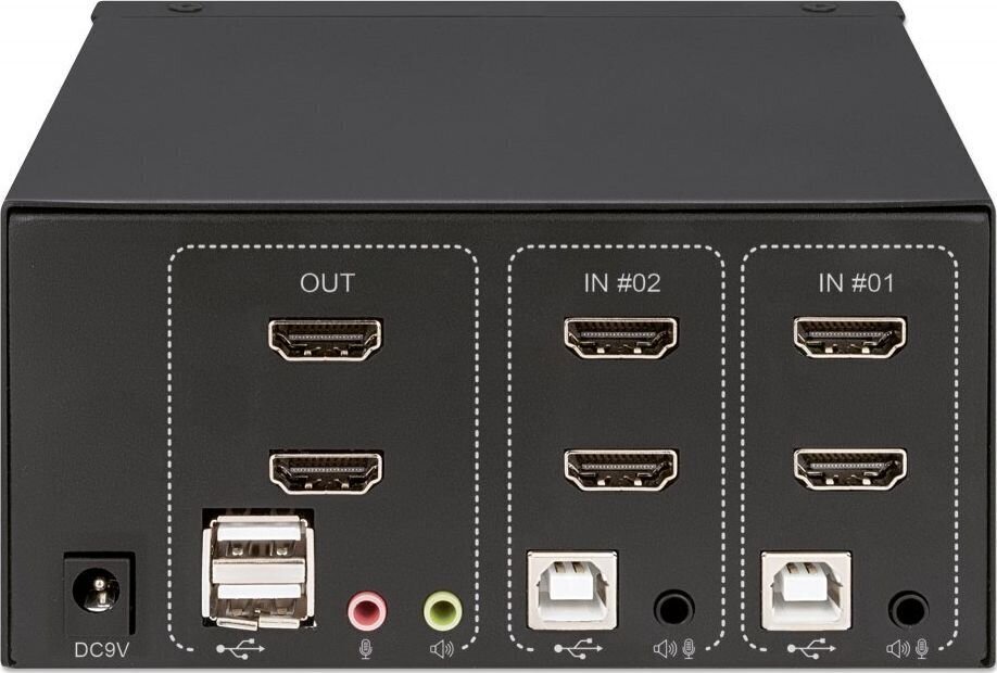 KVM lüliti Manhattan HDMI/USB 2x1 Dual-Monitor Video 4K*30Hz цена и информация | Lülitid (Switch) | kaup24.ee