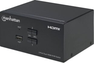 KVM переключатель Manhattan HDMI/USB 2x1 Dual-Monitor Video 4K*30Hz цена и информация | Коммутаторы (Switch) | kaup24.ee