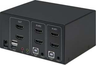 KVM lüliti Manhattan HDMI/USB 2x1 Dual-Monitor Video 4K*30Hz hind ja info | Lülitid (Switch) | kaup24.ee