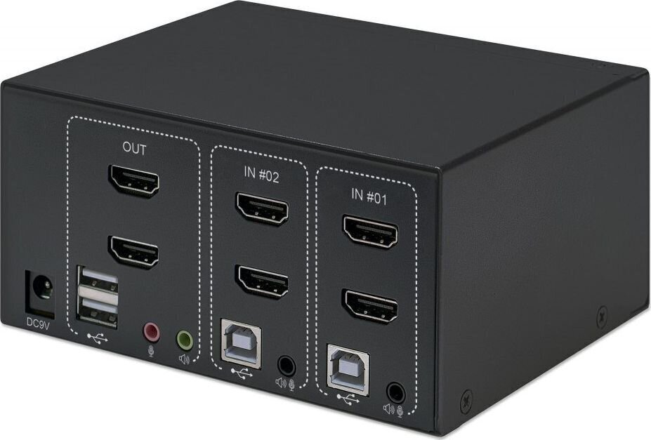 KVM lüliti Manhattan HDMI/USB 2x1 Dual-Monitor Video 4K*30Hz цена и информация | Lülitid (Switch) | kaup24.ee