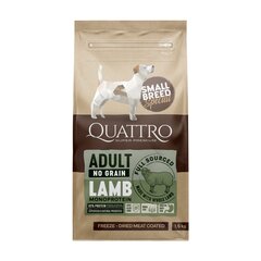 Quattro Small Breed Adult сухой беззерновой монопротеиновый корм для собак мелких пород с ягненком, 7кг цена и информация | Сухой корм для собак | kaup24.ee